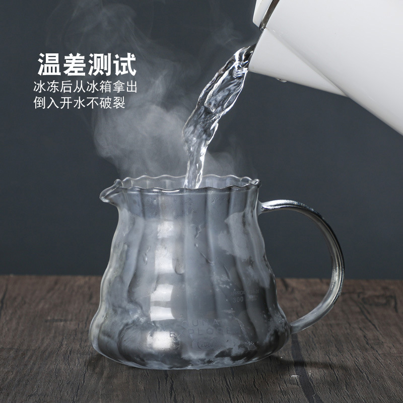 新型ガラス灰皿縦紋雲壺コーヒーポット600ミリリットルセット灰皿v60フィルター漏斗フィルターカップ|undefined