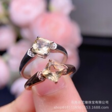 ��Ȼ�вƻ�ˮ����ָ ������Ƕ��ʯ���6*6mm s925������18k�����