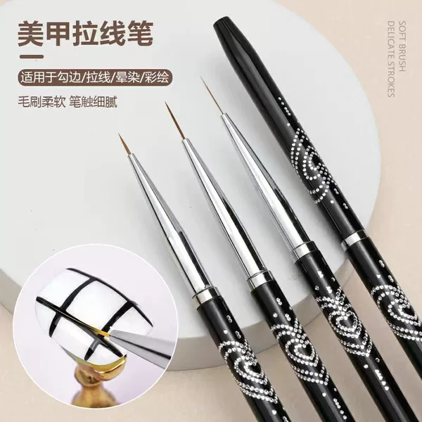 Cloud diamond black pull line pen suit nail shop professional metal rod pull line color painting flower nail art pull line pen factory