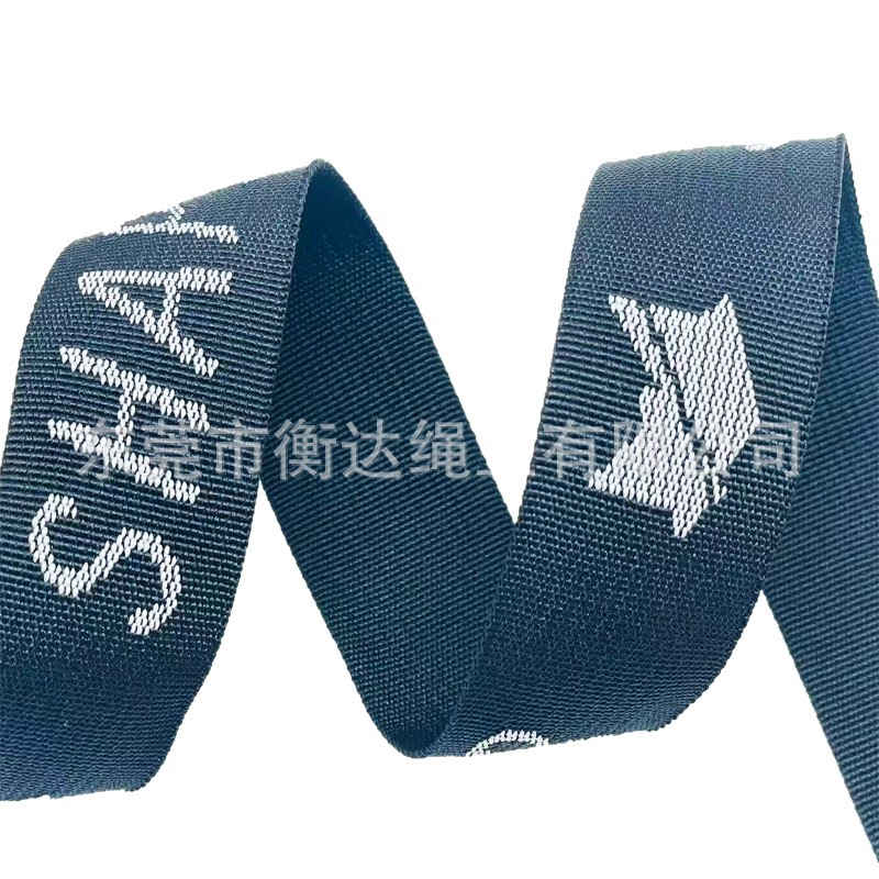 Personalizado poliéster mate jacquard cinturón cinturón libro mochila bolsa raíz de zapatos teléfono móvil colgante llavero cinturón de ropa