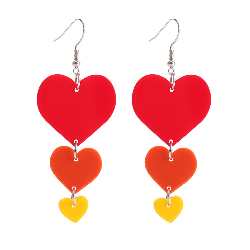 Fashion Letter Heart Shape Arylic Stoving Varnish Women's Drop Earrings 1 Pair display picture 8