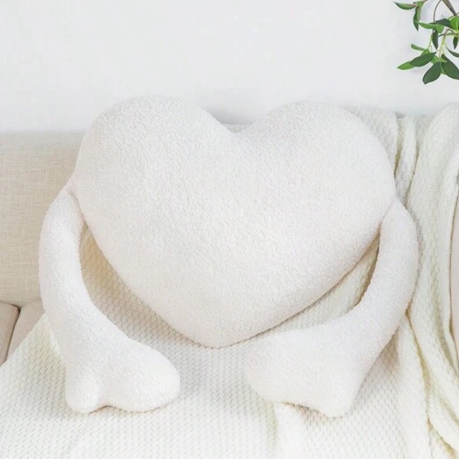 跨境新品 heart plush 情人节爱心手情侣毛绒抱枕玩偶毛绒玩具