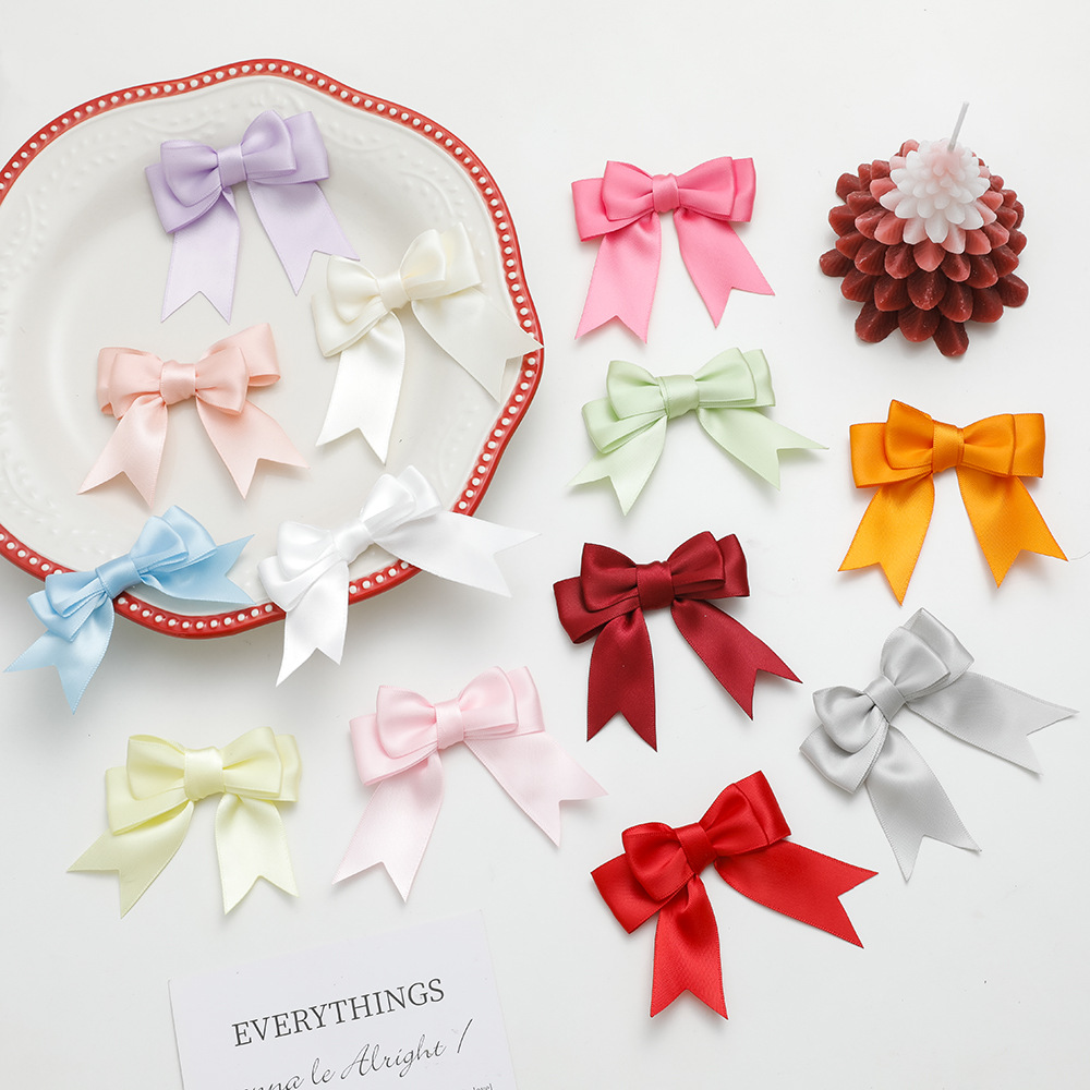 厂家直销高档双层燕尾蝴蝶结DIY配件蝴蝶结 现货缎面蝴蝶结批发