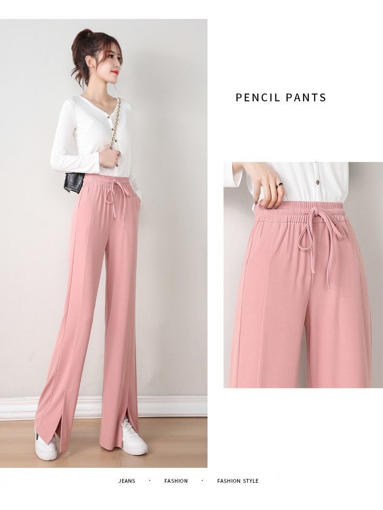 Wide-leg pants in pink