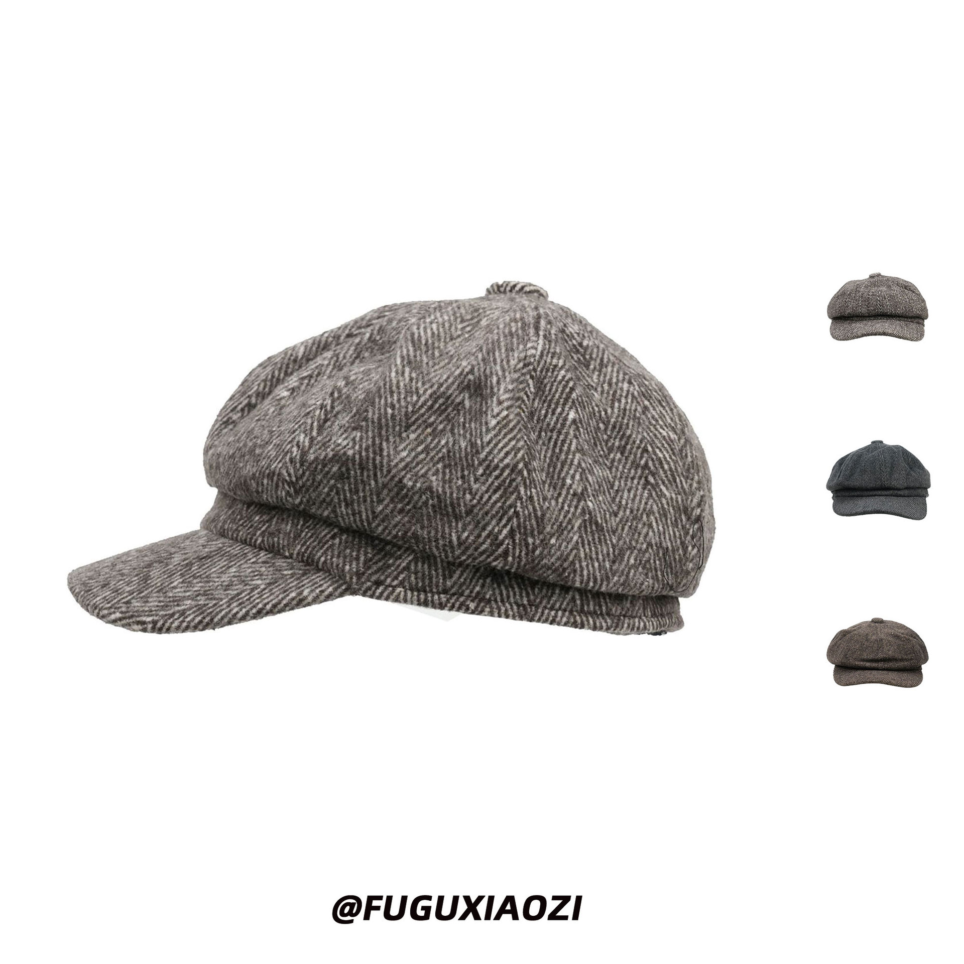 Retro otoño y invierno sombrero casual británico sombrero octogonal sombrero hombre boina de boca de pato hombre otoño y invierno sombrero de chicas de periódicos