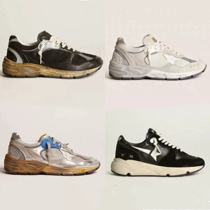 Korean Version 2025 New Style Genuine Leather Star-Patterned Distressed Sneakers for Women, Thick-Soled Lace-Up Retro Vintage Sneakers, Dad Dad Shoes