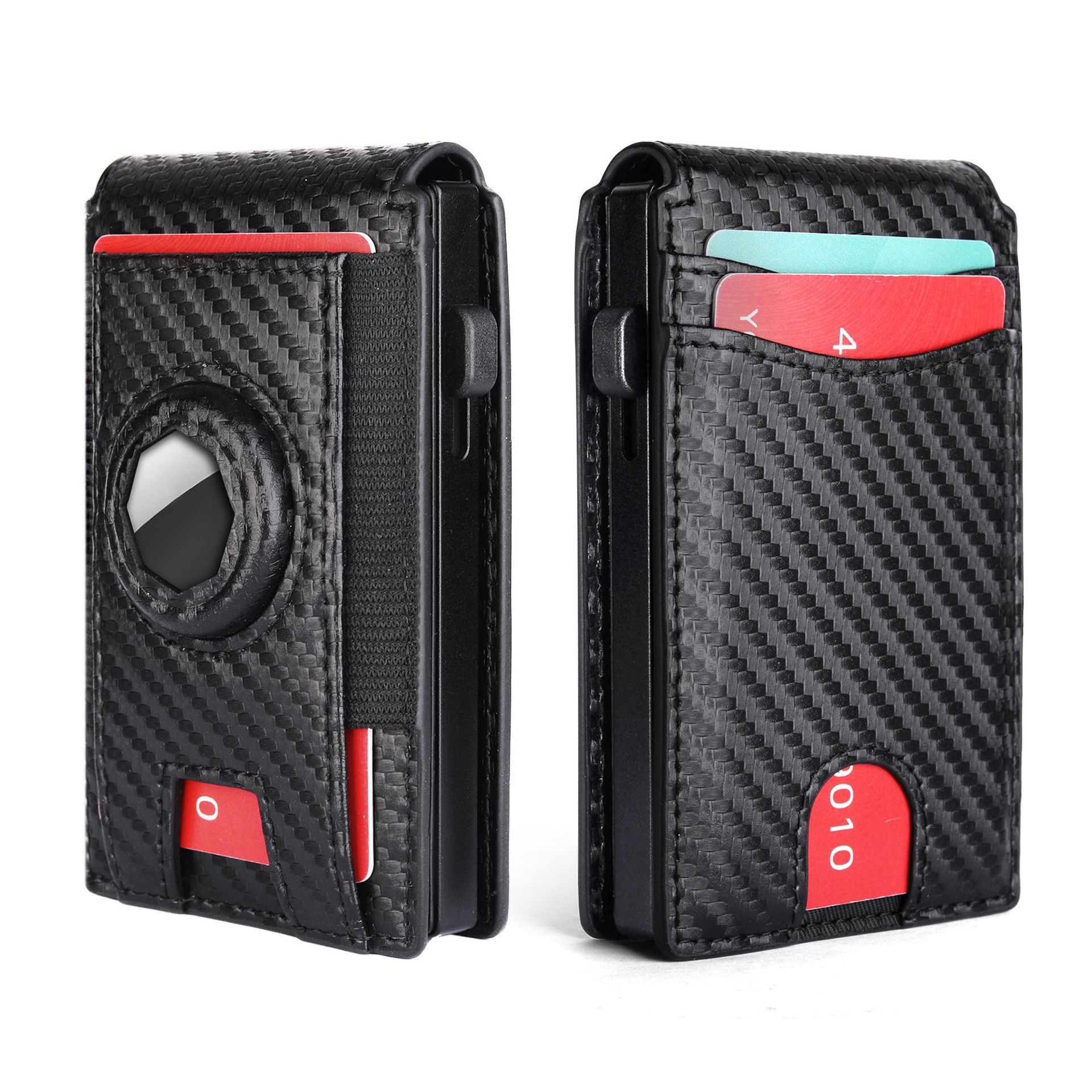 Airtag transfronterizo rastreo y posicionamiento billetera anti-robo para hombres tarjeta deslizante cartera multi-tarjeta cartera de cuero para hombres