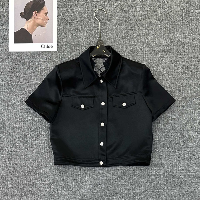 French-Style High-End 2026 New Niche Chic Short-Sleeve Shirt for Professional Women, Office Wear, White-Collar Short-Sleeve with Lace Accents French-Style High-End 2026 New Niche Chic Short-Sleeve Shirt for Professional Women, Office Wear, White-Collar Short-Sleeve with Lace Accents