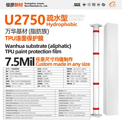 Car paint protective film – cross-border sales - tpu-u2750hydrophobic-coating-152m-15m-roll-branded-packaging