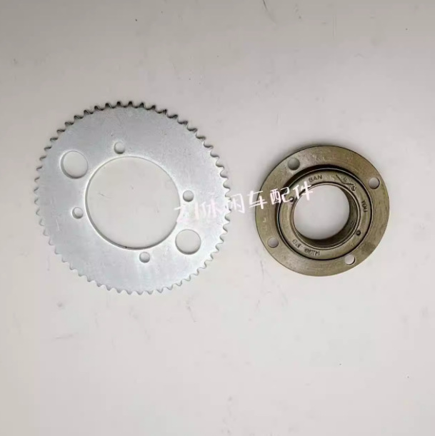 Little Dolphin Scooter Accessories 25H # 55 Teeth and Four Holes T8F # 44-Tooth Equal-Speed Reduction Chainring Without Teeth Flywheel Chainring