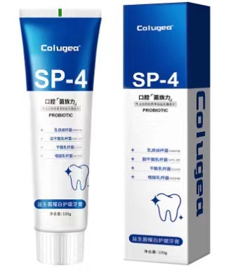 Los probióticos sp-4 blanco brillante pasta de dientes mancha de dientes quitar aliento fresco Cuidado Oral aminoácidos fabricantes de pasta de dientes enviar en nombre