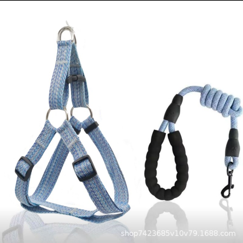 파란색 둥근 로프 1.3 m + 가슴 뒤