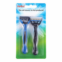 Jierui manual 6-layer razor blade razor old-fashioned manual razor shaver hair removal blade 2 pack