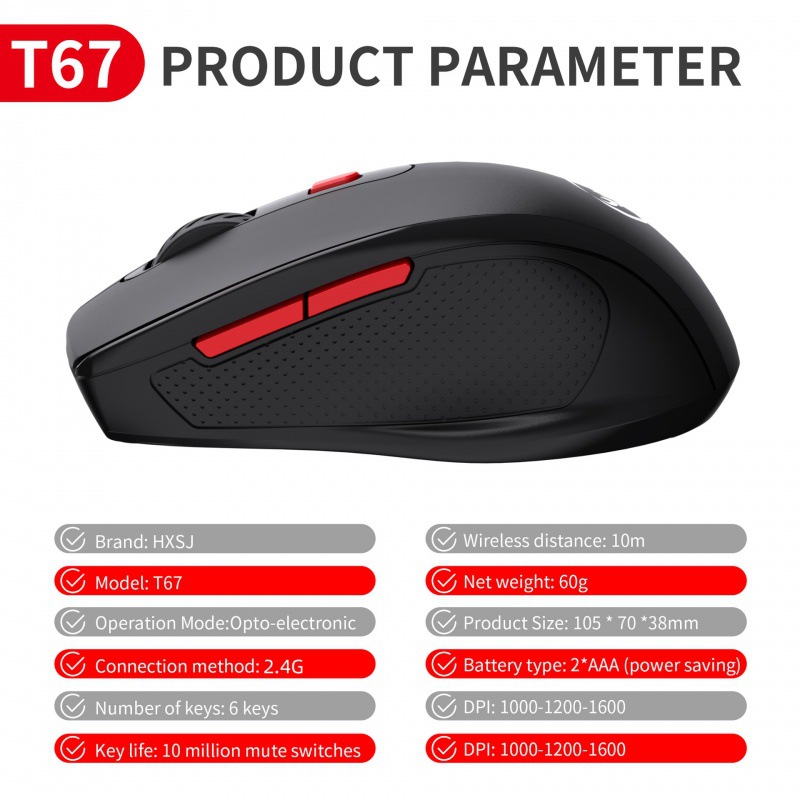 New 2.4G wireless 6-button sound office mouse, ergonomic grip_voghion.com