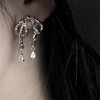 Silver earrings with bow, french style, simple and elegant design