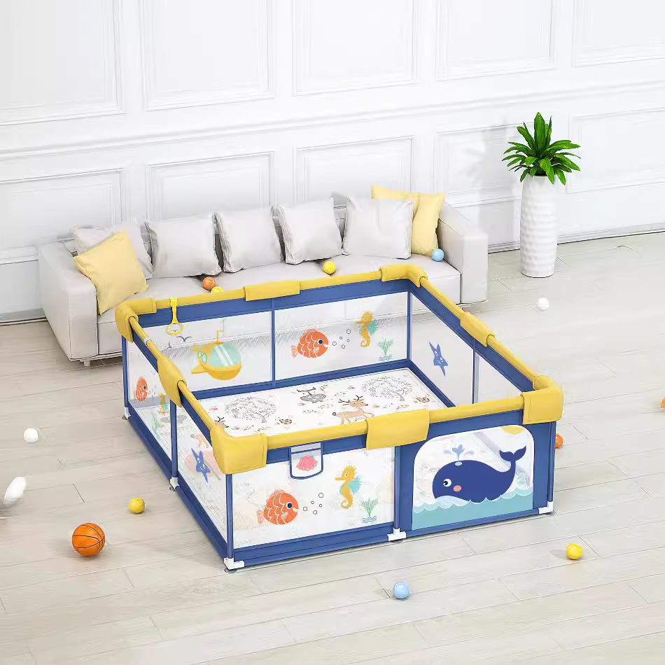 Fuente personalizada fábrica personalizada niños indoor juego valla rastreando almohadilla de seguridad para toddlers tela valla de tela
