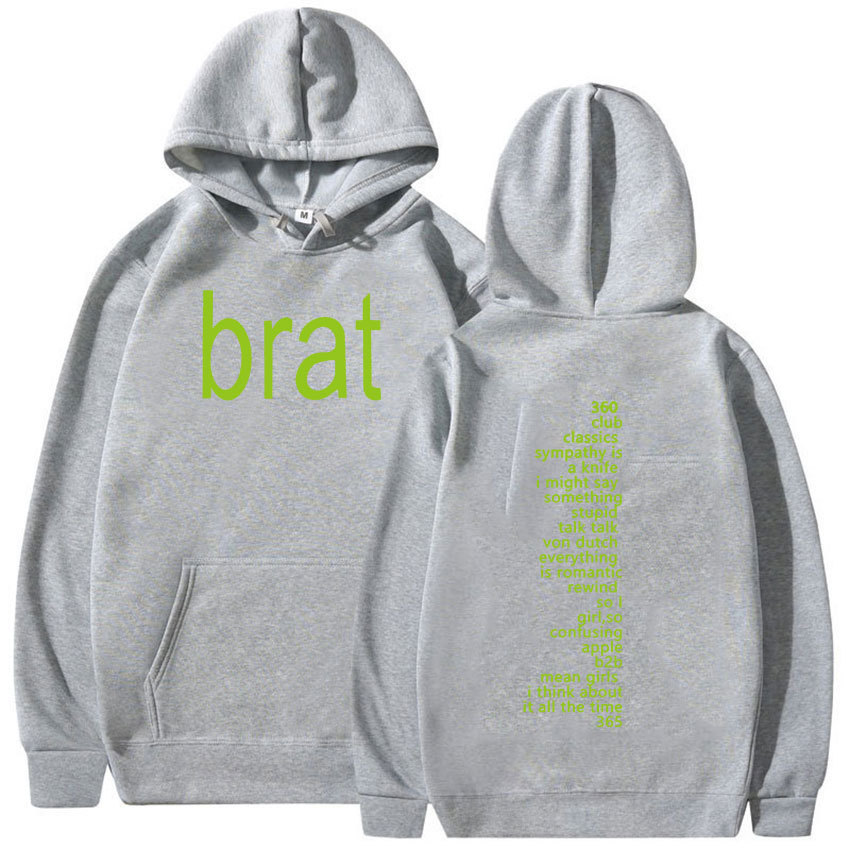 Charli XCX Brat 2024 Tour Album Print Hoodie Men Hip Hop Ret