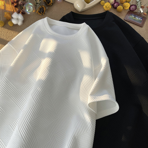 Youth Everyday Simple Embroidered Short-Sleeve T-Shirt Summer Trend Brand Niche Loose Ice Silk Breathable Short-Sleeve T-Shirt