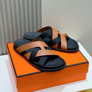 Cross-border big-name luxury casual Roman shoes H home chypre summer platform sandals second uncle slippers for men