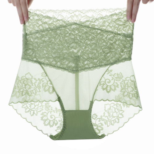 Heavenly Sexy High Waist Belly Controlling Panties Women's Slimming Lace Seamless Butt Lifting Waist Corset Postpartum Tummy Tightening Summer