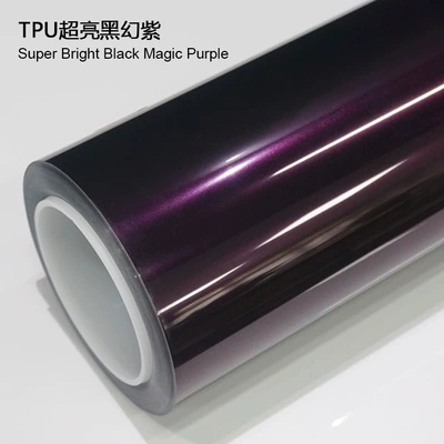 Auto Color Change Film, Wrap Car Protective Film Coating - tpu-super-bright-black-magic-purple-1524mx15m