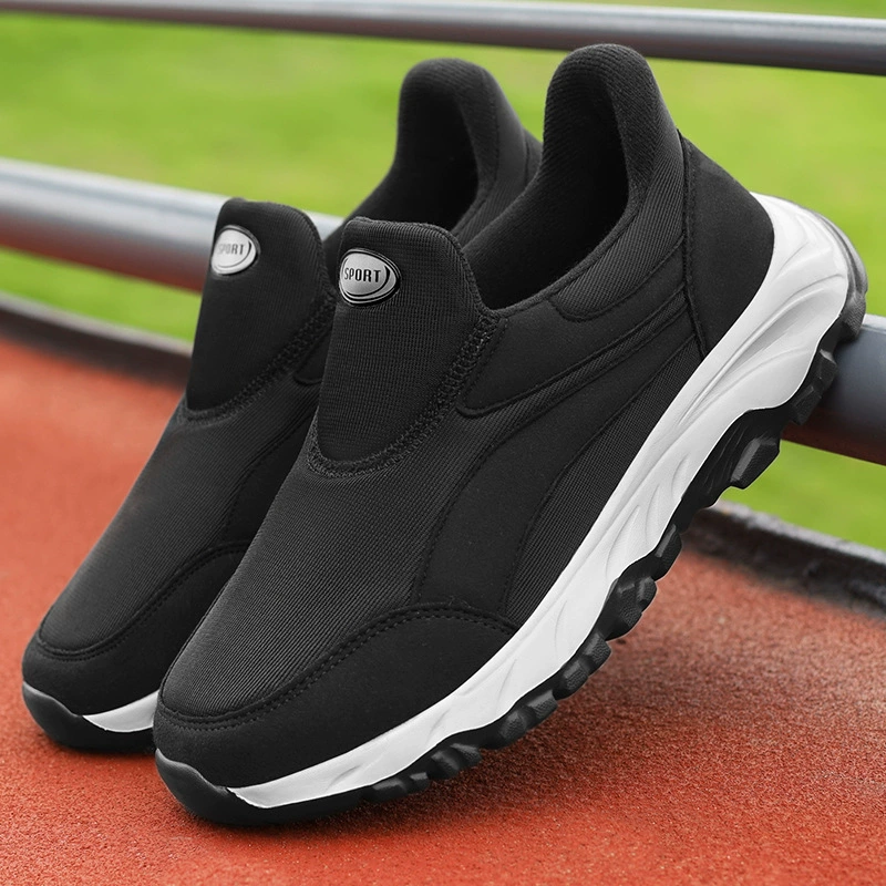 Осенние тапочки 2024 для пожилых людей, женские прогулочные туфли на мягкой подошве для среднего и старшего возраста, мужские утолщенные теплые спортивные туфли без шнурков A110