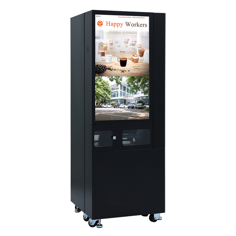 Factory Direct Large Commercial Vertical Coffee Vending Machine Built-In Ice Maker Instant Heating System