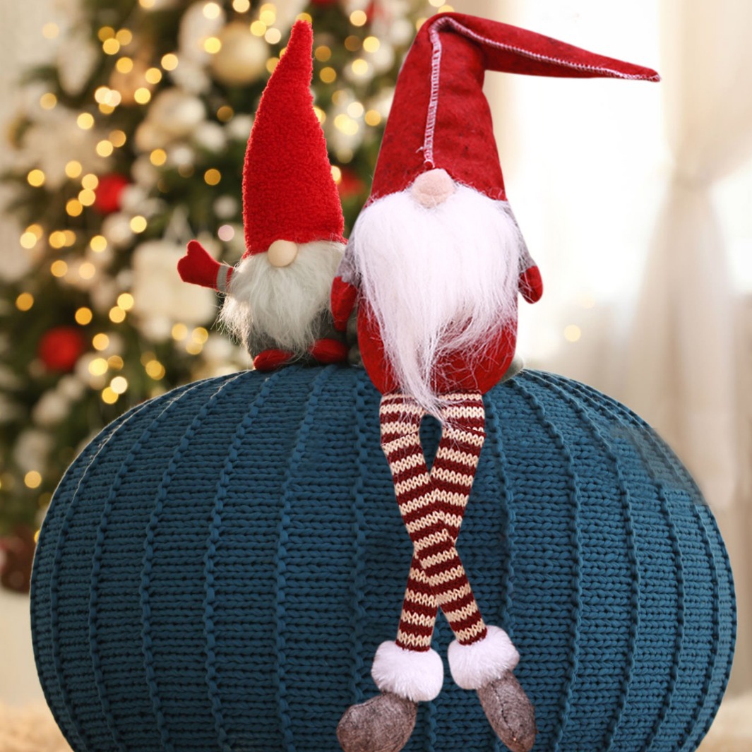 Explosiones transfronterizas decoraciones navideñas muñecas de piernas largas muñecas sin cara muñecas navideñas ventanas muñecas Rudolph