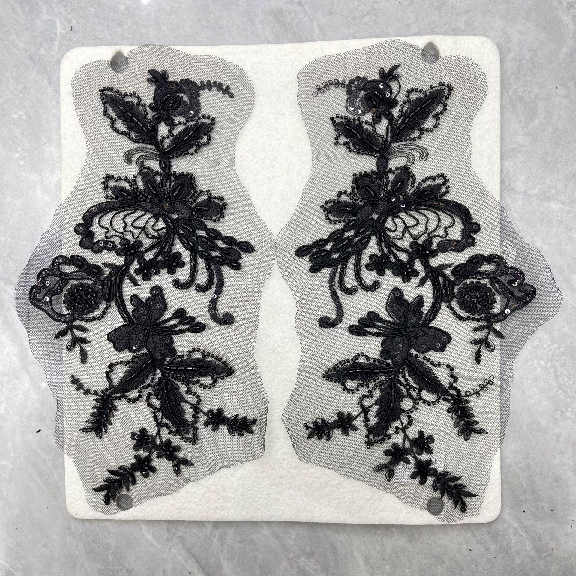 电脑骨绳盘带立体花婚纱珠绣贴花礼服童装补贴蕾丝补丁 跨境电商