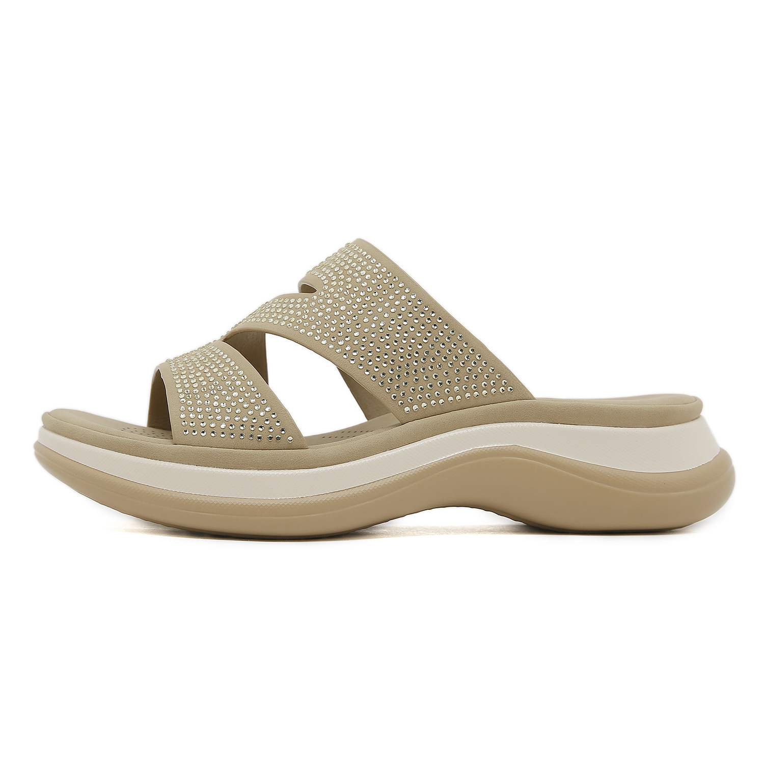 4003-2 Amazon nuevo 2025 Europa y los Estados Unidos de diamante grueso fondo transfronterizo tamaño grande ligero dulce zapatillas mujeres al por mayor