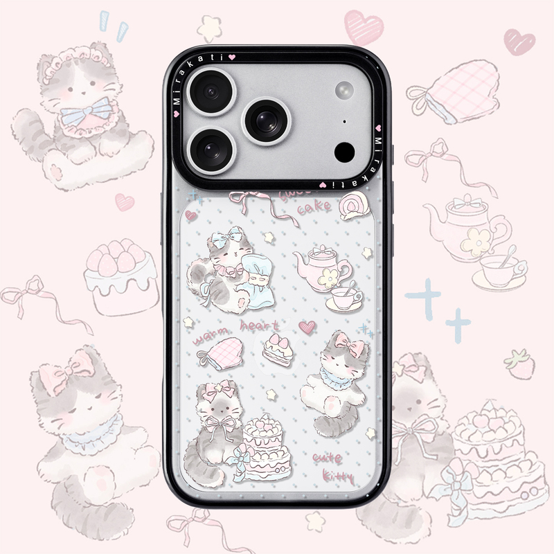 Full-coverage camera button cake cat case suitable for iPhone 17 Pro, new model for Apple 17 Pro Max
