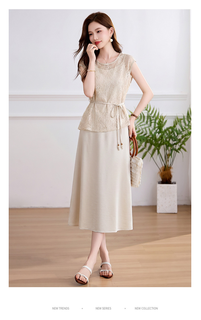 Đầm maxi nữ hai dây thắt eo thanh lịch mùa hè JX2619 — màu xám, màu mơ chi tiết 20
