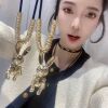 Explosion net red 2022 black Leather have more cash than can be accounted for Mechanics rabbit sweater chain Western style Necklace fashion atmosphere