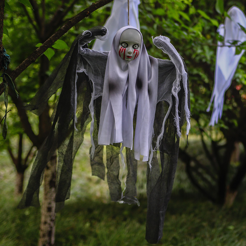 Decoración de Halloween colgando fantasma pulsera fantasma patio colgante horrores cráneo monjas fantasmas cortina de puerta fantasma atmósfera decoración props