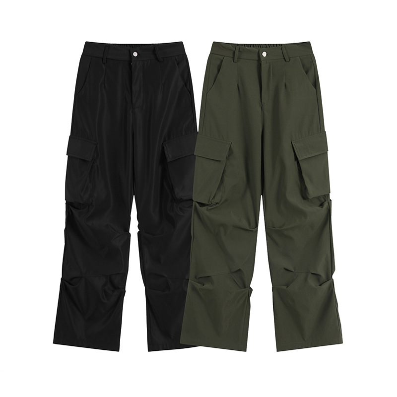 Herrenbekleidung GTS Herbst und Winter High Street Outdoor Funktionsoverall Einfarbig Locker Gerader Overall mit weitem Bein Herren_voghion.com