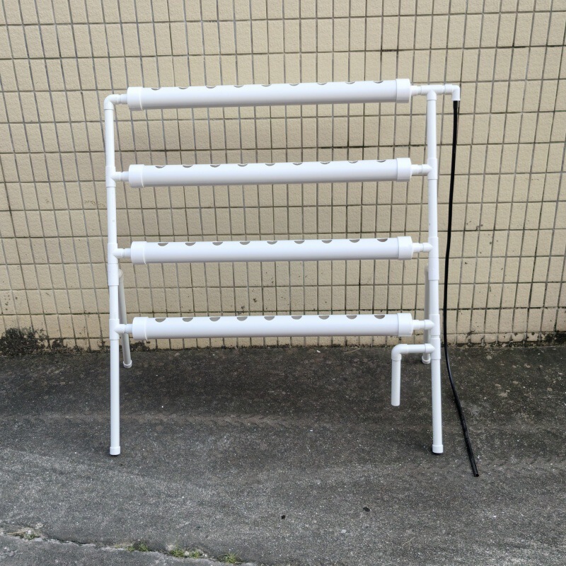 Soilless Cultivation 4-Tube Ladder-Type Planting Rack Pvc Pipe Semi-A36 Hole Hydroponic Equipment Balcony Vegetable and Flower Growing Artifact