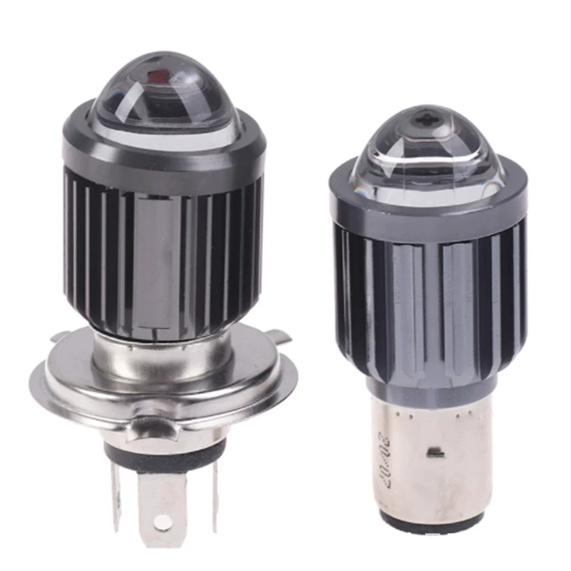 Мотоциклетная светодиодная фара H4 с тремя когтями H6, двухцветный рыбий глаз с интегрированной дальней и ближней линзой, модифицированный небольшой стальной прожектор для пистолета