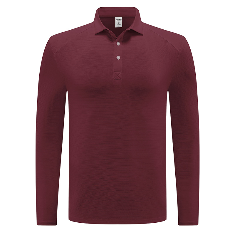 Primavera y otoño al aire libre secado rápido camiseta hombre transpiración sudor de manga larga polo camiseta deportiva elástica de negocios chaqueta casual
