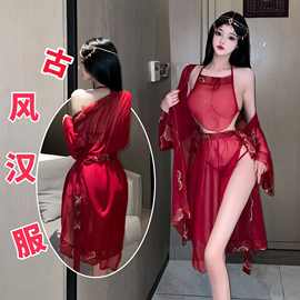 内衣性感古典新娘制服睡衣透视肚兜汉服睡衣套装批发图片套装