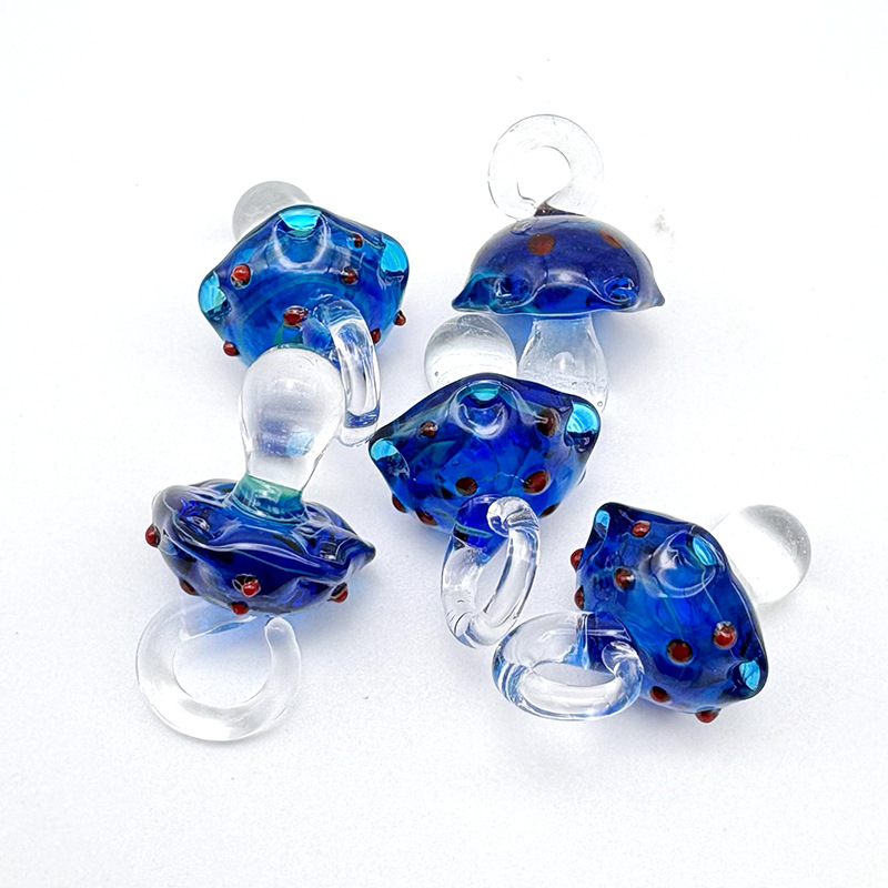 1 Piece Glass/Colored Glaze Mushroom Pendant DIY Jewelry Accessories display picture 11