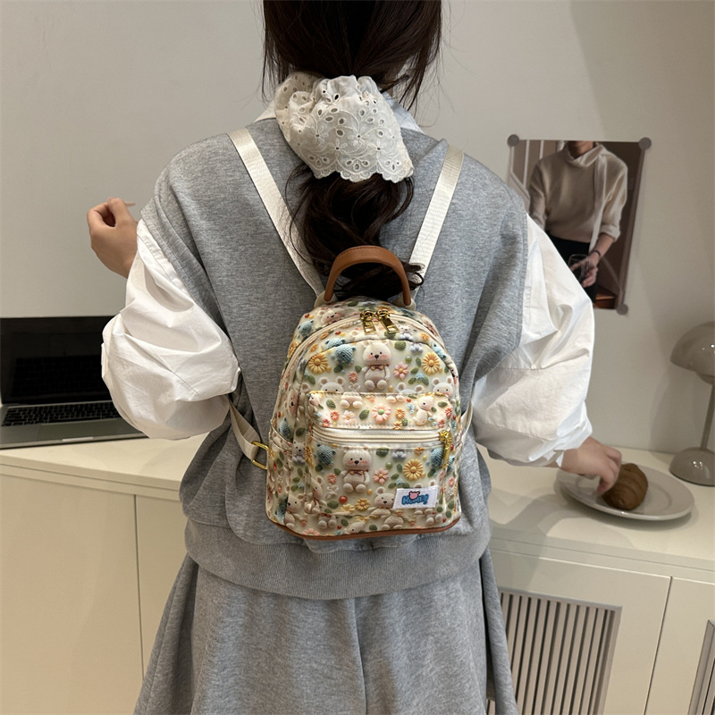 Nueva mochila linda de dibujos animados estilo coreano moda con estampado de moda bolso de mujer 2025 bolso de mujer de viaje ligero