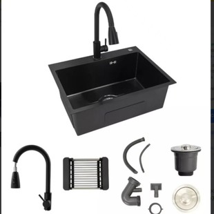 Factory direct stainless steel household dishwashing sink stainless steel nano black