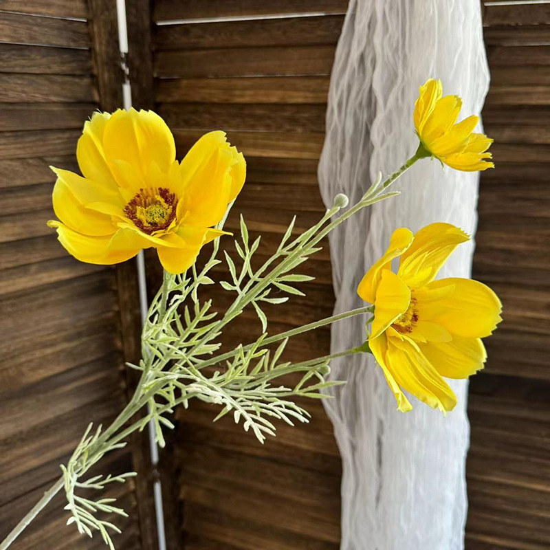 큰 카잔 꽃 4개 - 노란색