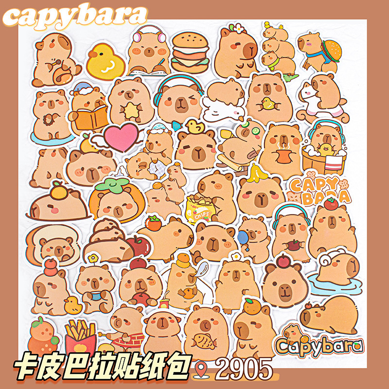 50 cartoon cute kapiba hand account stickers desktop decoration water cup stickers waterproof DIY stationery stickers 50 cartoon cute kapiba hand account stickers desktop decoration water cup stickers waterproof DIY stationery stickers