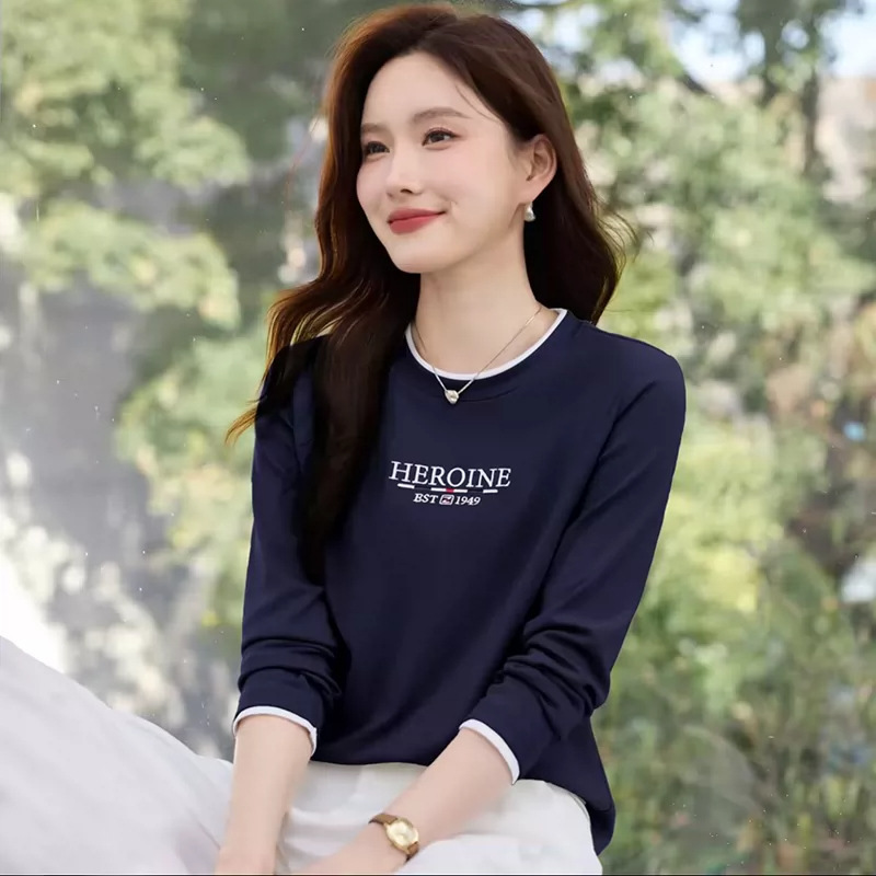Women's long-sleeved T-shirt, 2026 spring/autumn new collection, fashionable and casual, versatile round-neck basic top