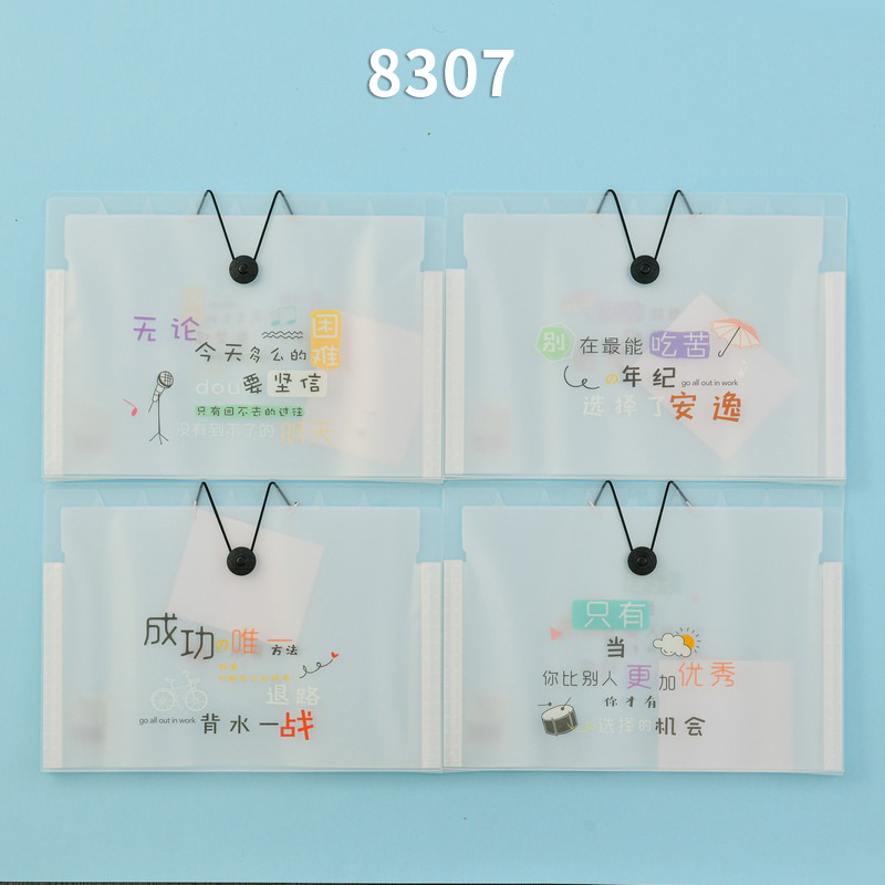 Carpeta de órgano de patrón 8 bolsas de almacenamiento a4 estudiantes de gran capacidad de carpeta de papel de prueba multicapa de clasificación de datos en el viento image 8