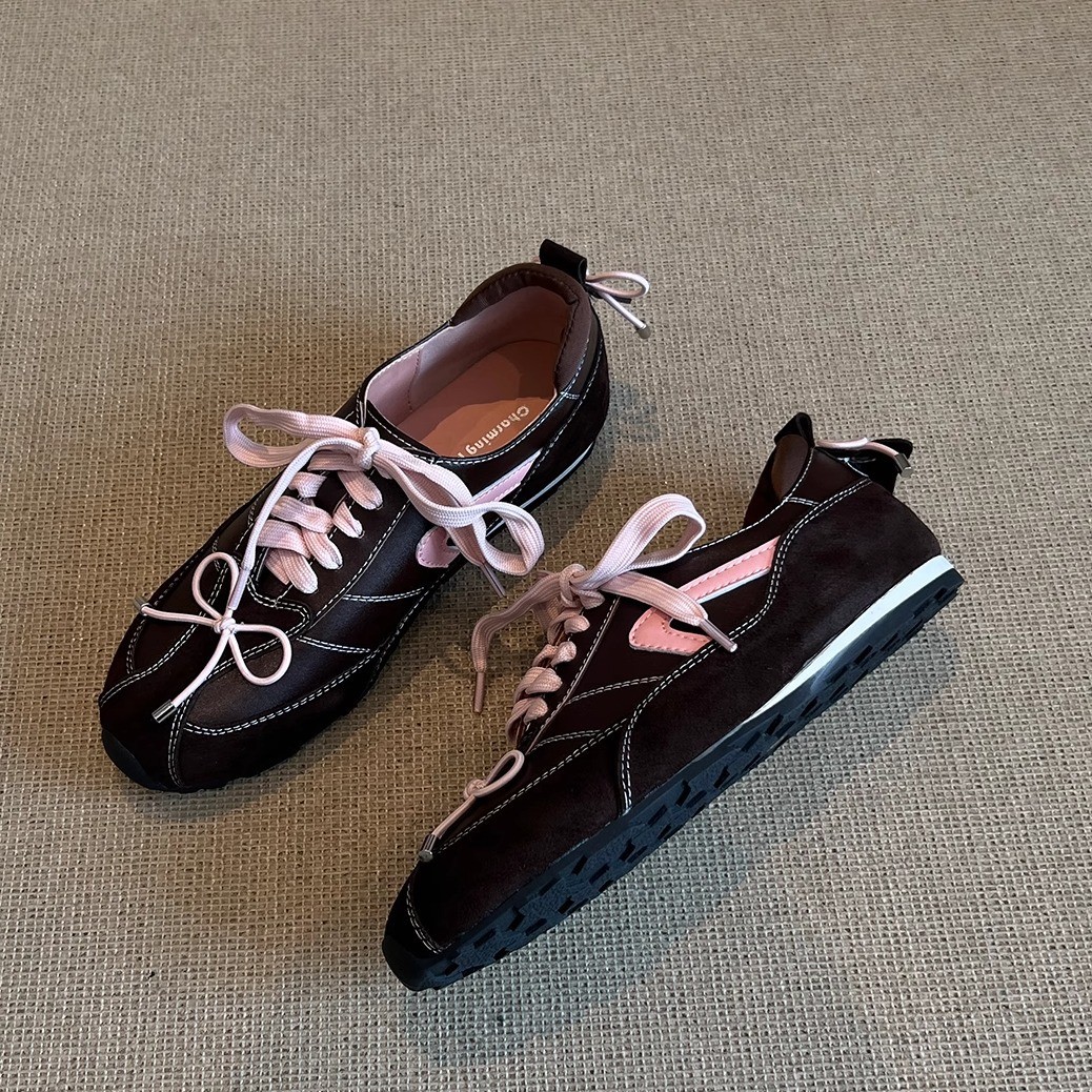 Self-Retained Version ~ French Retro Style Fashionable Round-Toe Moral Training Shoes for Women, Niche Forrest Gump Shoes, Versatile Inner Height-Increasing Shoes for Women