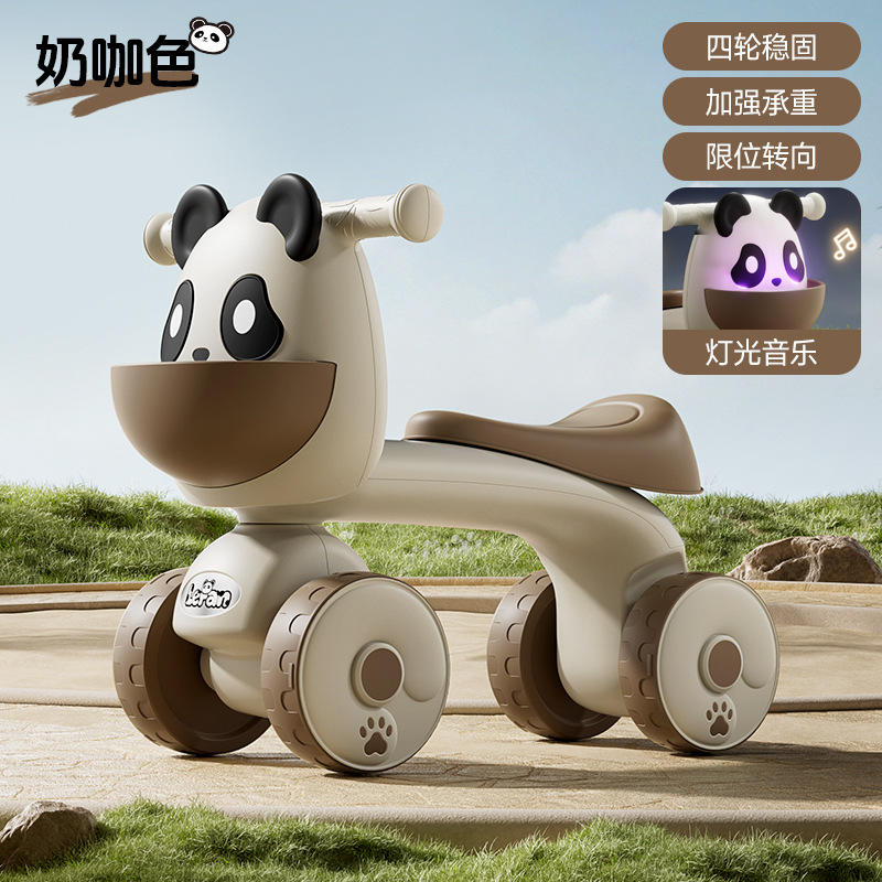 Nuevo panda coche de equilibrio para niños 1 - 3 años de edad bebé deslizante cuatro ruedas sin pedal caminante regalo de aniversario
