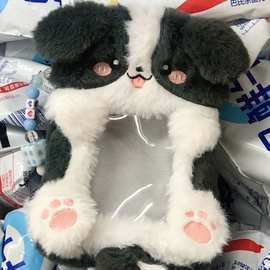 小红书边牧卡套毛绒小狗小卡照片收纳套饭卡公交卡保护套证件卡