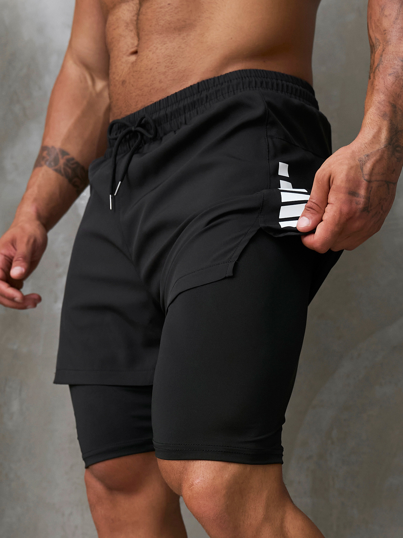 Men's Clothing Athletic Pants Casual Outdoor Breathable Multi Pocket Double Layer Shorts Muscular Design_viptrois.com